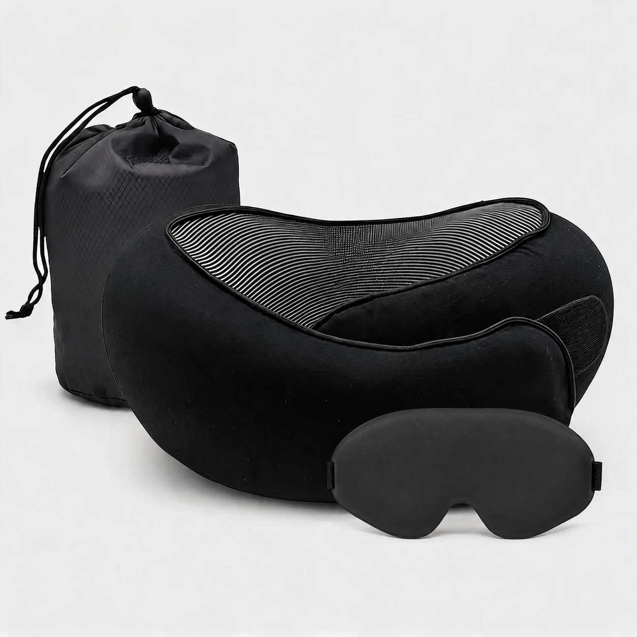 3-in-1 Travel Kit - Neck Pillow, Eye Mask & Pouch