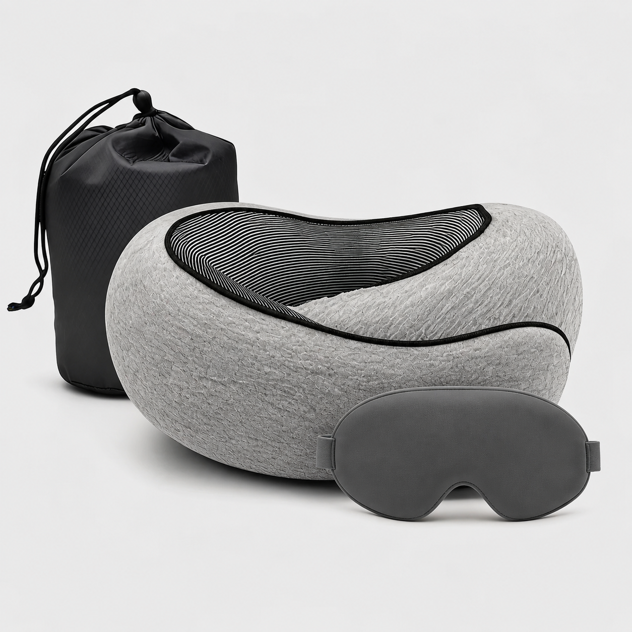 3-in-1 Travel Kit - Neck Pillow, Eye Mask & Pouch
