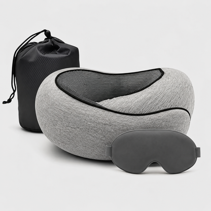 3-in-1 Travel Kit - Neck Pillow, Eye Mask & Pouch