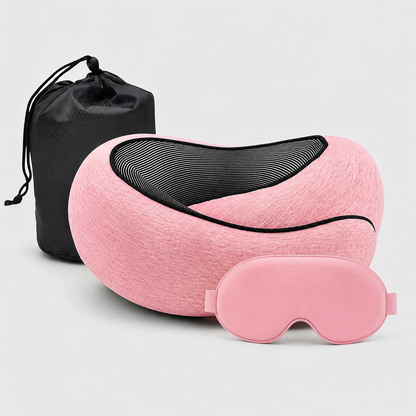3-in-1 Travel Kit - Neck Pillow, Eye Mask & Pouch