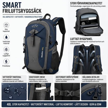 Premium Vandringsryggsäck 40L
